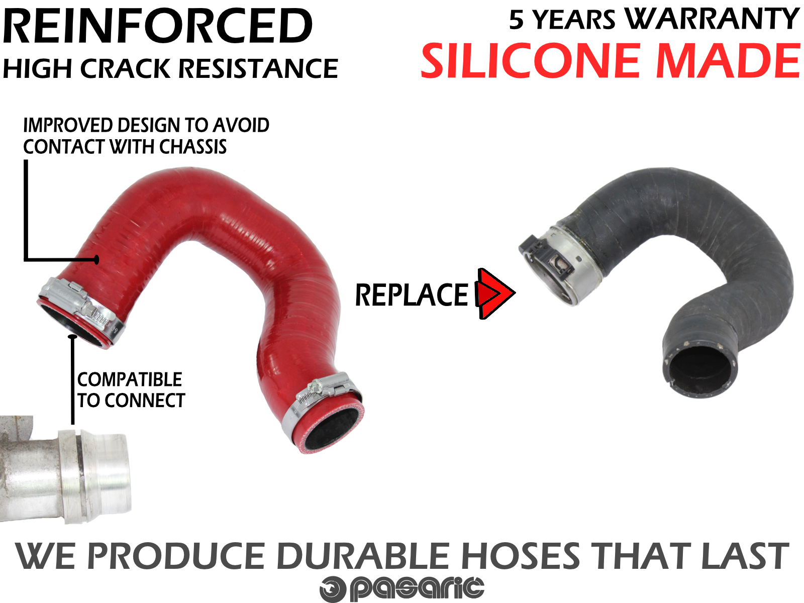 Zamjensko crijevo intercoolera i turbine ALFA ROMEO GIULIETTA 2.0 JTDM, 50520796, 50520795, 0050520796, 50517446, 50528517