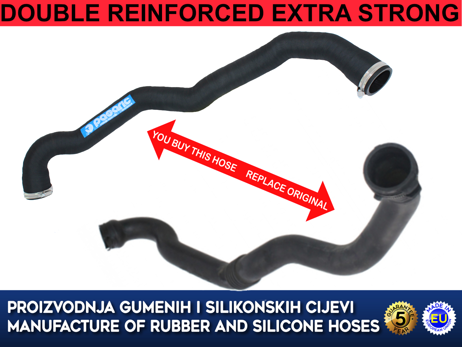 Replacement intercooler hose RENAULT LAGUNA I 1.9 DCI, 7700112426