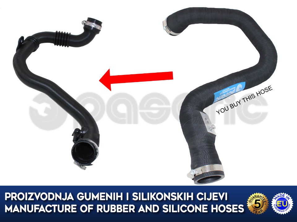 Replacement intercooler turbo hose RENAULT CLIO III / MODUS 1.5 dci, 8200527669, 8200468372, 8200323337